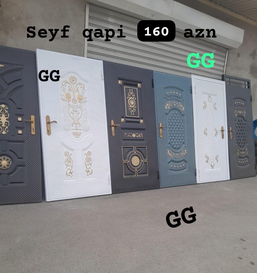 Seyf qapı – dekorativ naxışlı, metal konstruksiyalı giriş qapıları — Pəncərələr, qapılar, balkonlar, Bakı (3)