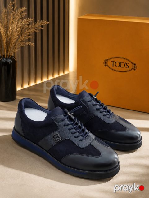 Slipon 10918 kişilər üçün, nubuk/təbii dəri, tünd göy, ölçü 43 — Bakı