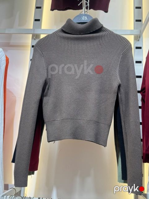 Qadınlar üçün uzunboğaz sviteri 87227571, boz, ölçü One size — Bakı