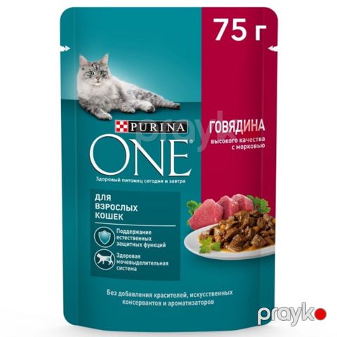 Pişik yemi One Purina mal əti ilə 75 q — Bakı