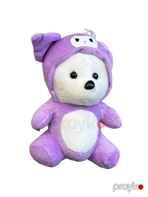 Yumşaq oyuncaq FSO-12228, peluş, ağ/bənövşəyi, 16 sm — Bakı
