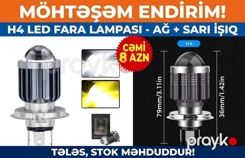 Moto LED işıqlandırma aksesuarları 1) Moto LED projektor fara — Avtomobil işığı, Bakı (5)