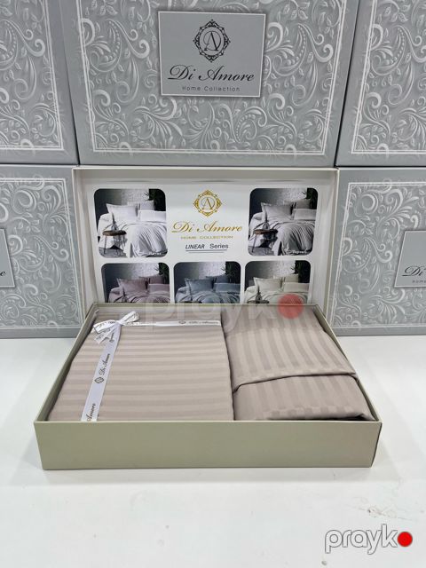 Yataq dəsti Di Amore SHA-00008266 ikinəfərlik, yorğan üzü 200x220 sm, mələfə 250x250 sm, yastıq üzü 2 əd x 50x70 sm, pambıq, bej — Bakı