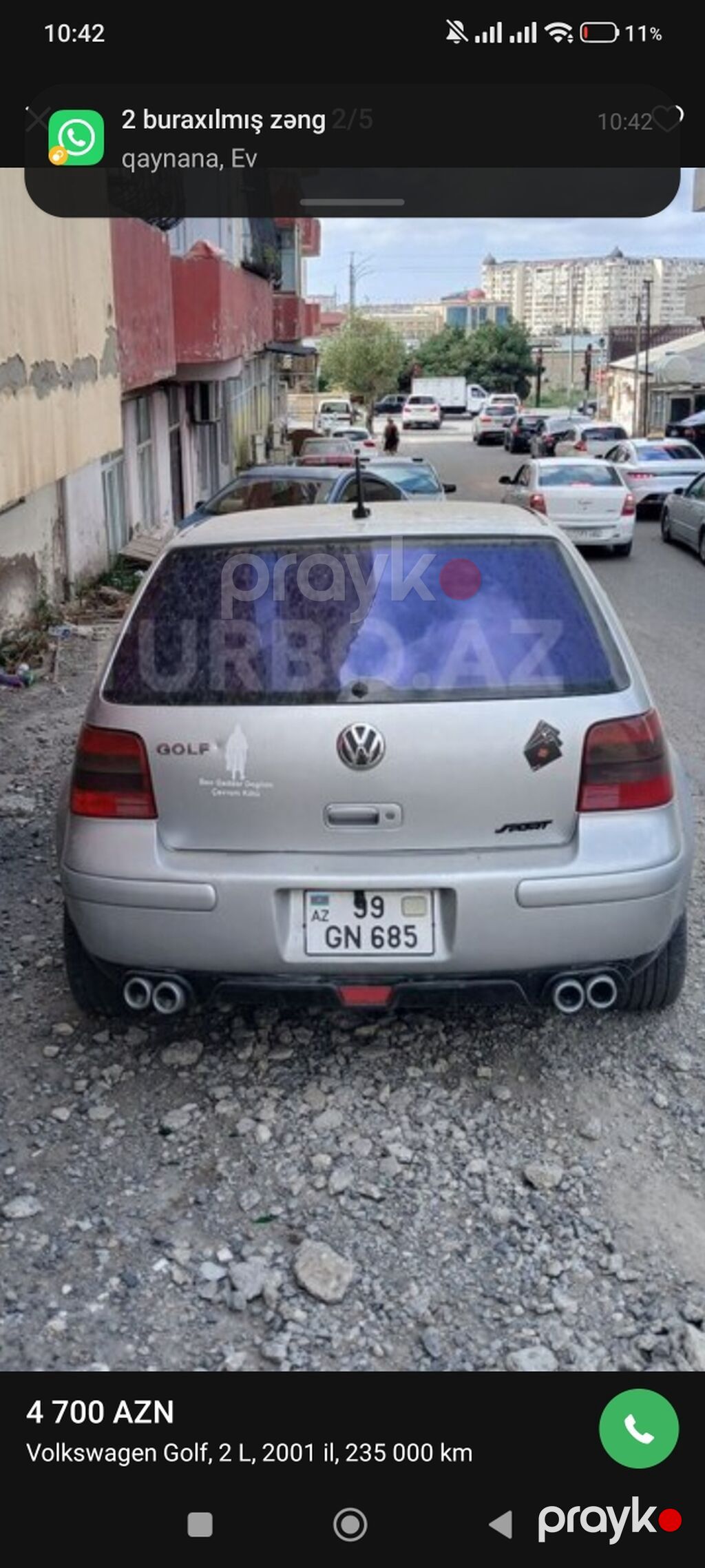 Volkswagen Golf: 2 l 2001 il Hetçbek 99-GN-685 — Avtomobillər, Bakı (2)