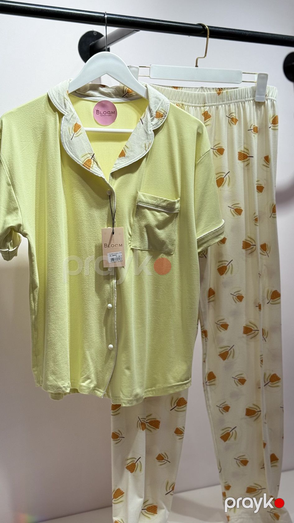 Şalvarlı pijama dəsti 6641505, sarı, viskoz/bambuk, ölçü XL — Mallar, Bakı (2)