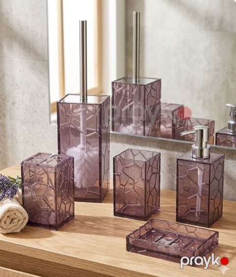 Hamam otağı dəsti VM-2465, akril, bənövşəyi, 5 əd — Bakı