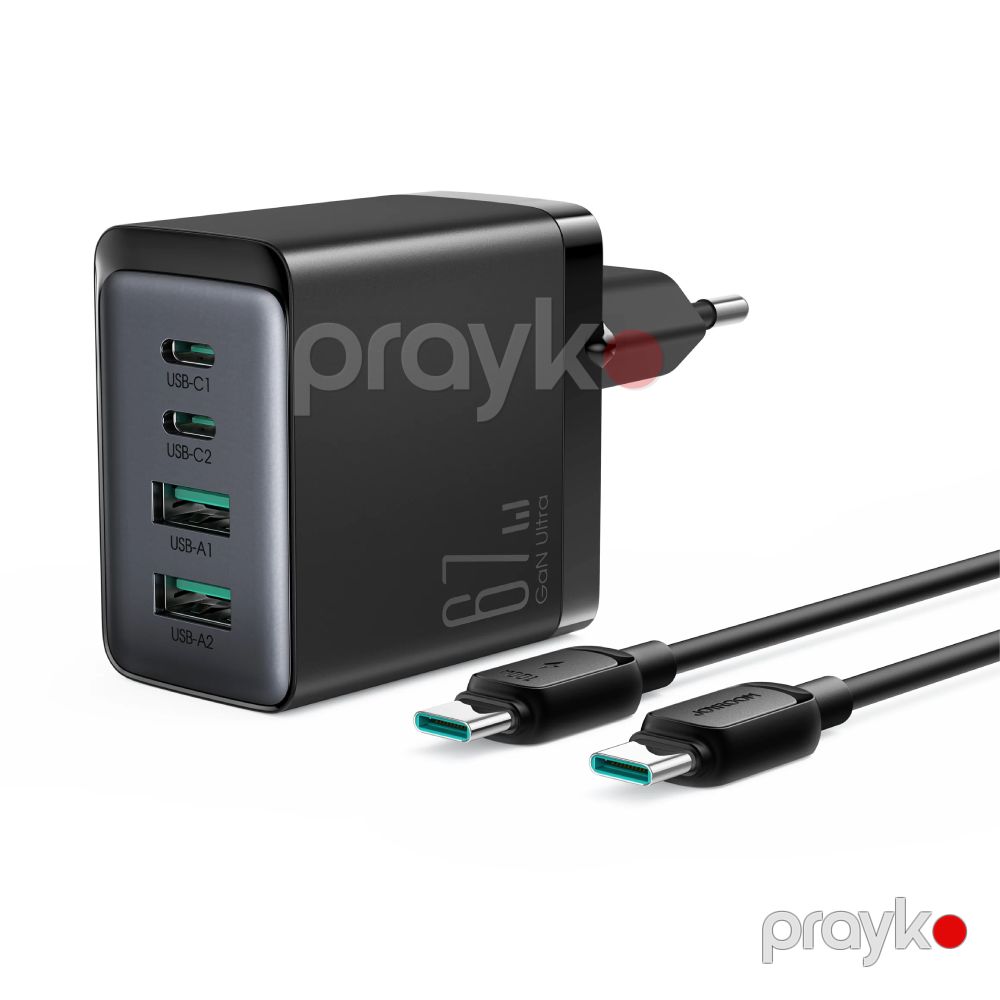 Joyroom 67W Gan Charger 4Ports+Cable Black / TCG02 — Şarj cihazları, Bakı (3)