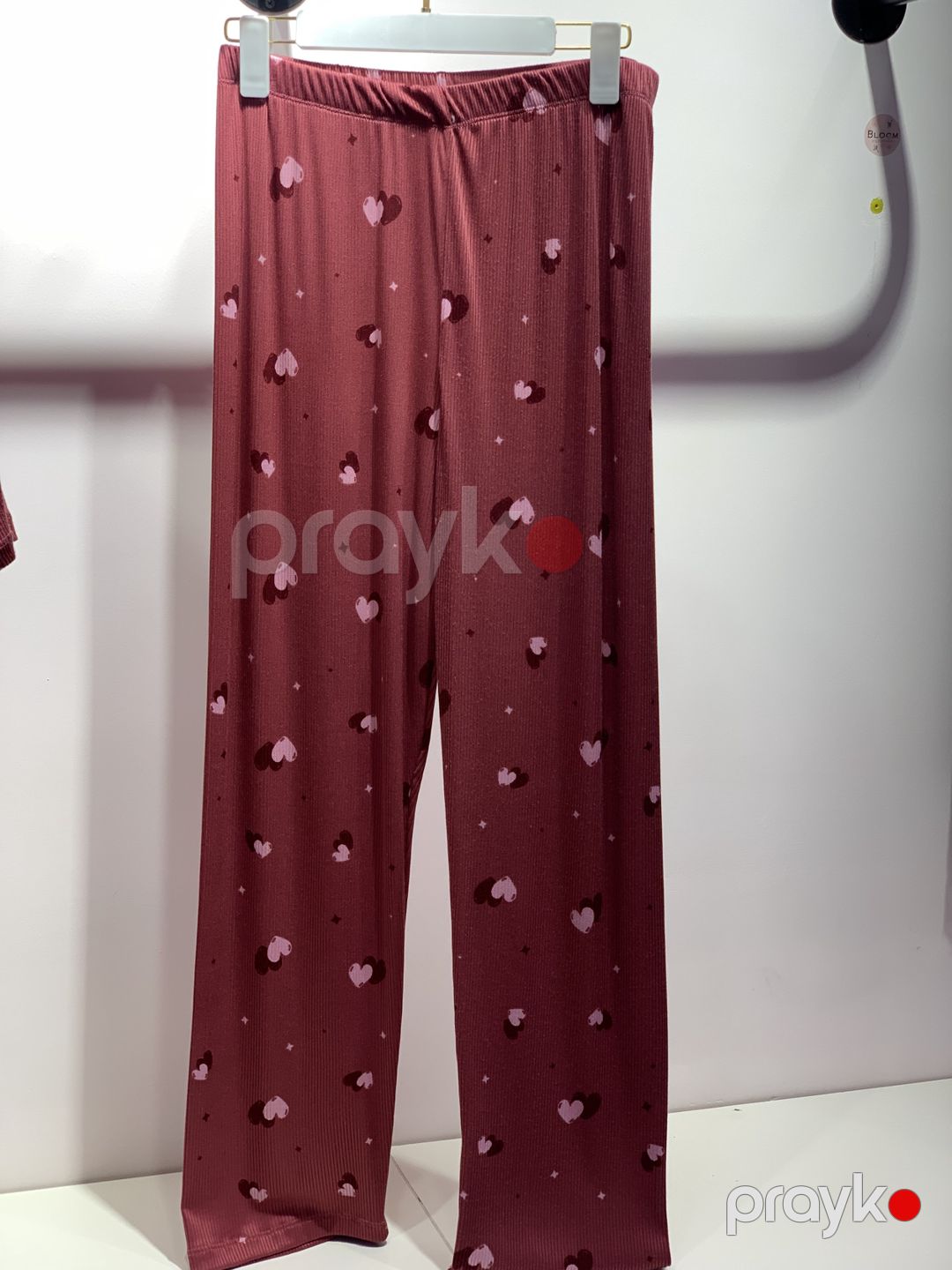 Qadın pijaması No brand, Şalvarlı pijama dəsti, Tünd qırmızı, Poliester/Likra, S-M — Mallar, Bakı (3)