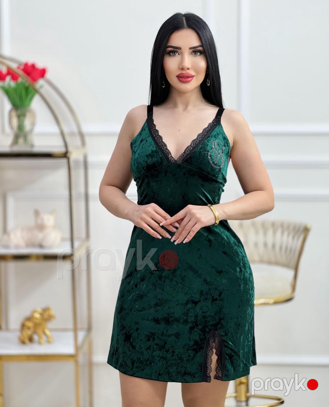 Kombinasiya qadınlar üçün AB1, tünd yaşıl, velür, ölçü M — Mallar, Bakı (3)