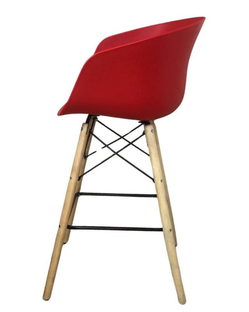 Bar stulu Dorsa Eiffel, qırmızı, ağac/dəmir/plastik, 59x97x56 sm, maksimal yüklənmə 180 kq, oturacaq hündürlüyü 64 sm - Delgroup425 — Mallar, Bakı (2)