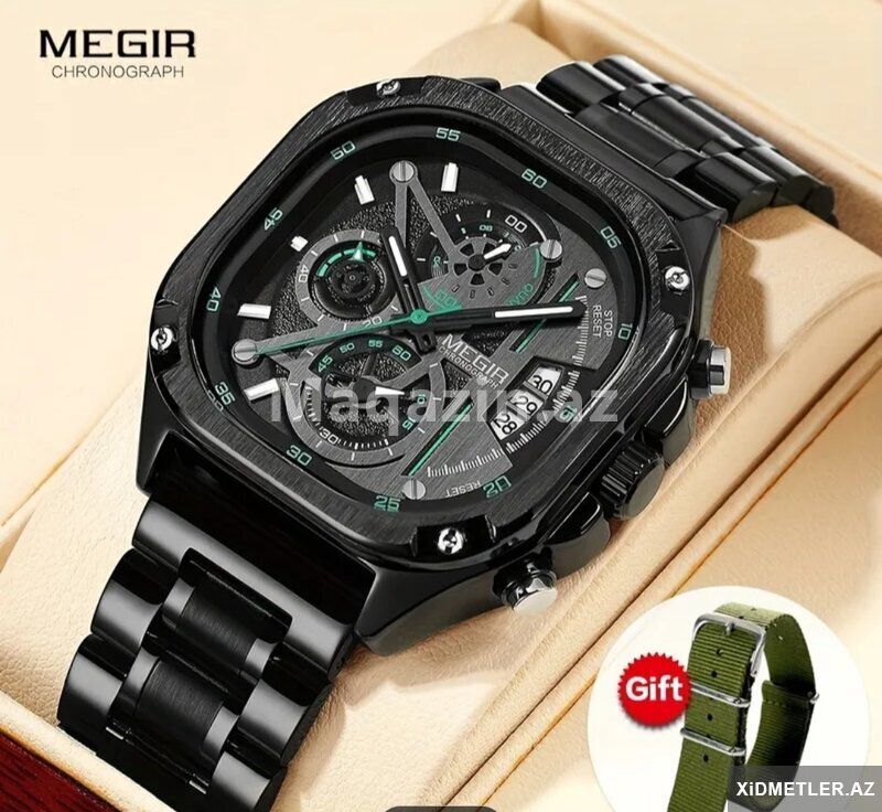 Megir Chronograph kişi qol saatı — Saatlar, Bakı (9)