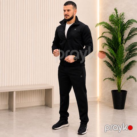 Kişi idman kostyumu 2532638, qara, poliester, ölçü L — Bakı
