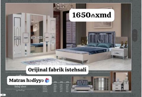Yataq dəsti – Orijinal fabrik istehsalı Qiymət: 1650 Tərkibi və — Bakı