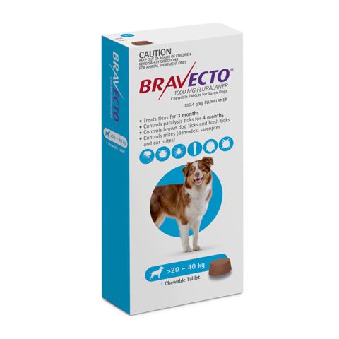 Həblər Bravecto çəkisi 20-40 kq olan itlər üçün birə və gənə əleyhinə — Bakı