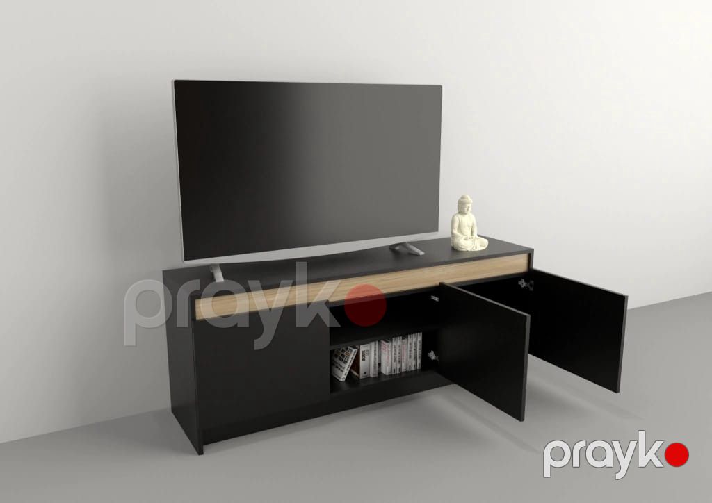 Tv üçün tumba 13900470, LDSP/laminat, qara, 30x60x180 sm — Mallar, Bakı (3)