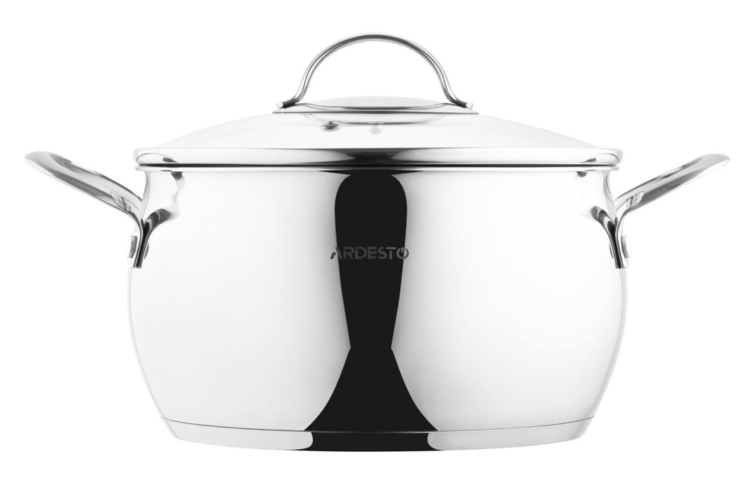 Qazan Ardesto Gemini Liguria, 5 l, 22 sm, paslanmayan polad, gümüşü — Mallar, Bakı (3)