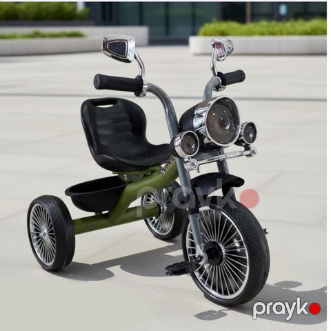 Uşaqlar üçün üçtəkərli velosiped A50-KZ197, 5 yaşa qədər, yaşıl/qara — Bakı