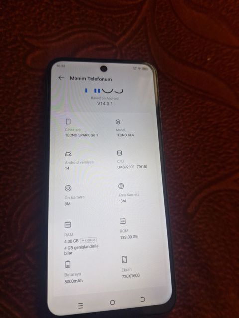 Tecno Spark Go, 128 GB, rəng - Mavi, Barmaq izi — Sumqayıt