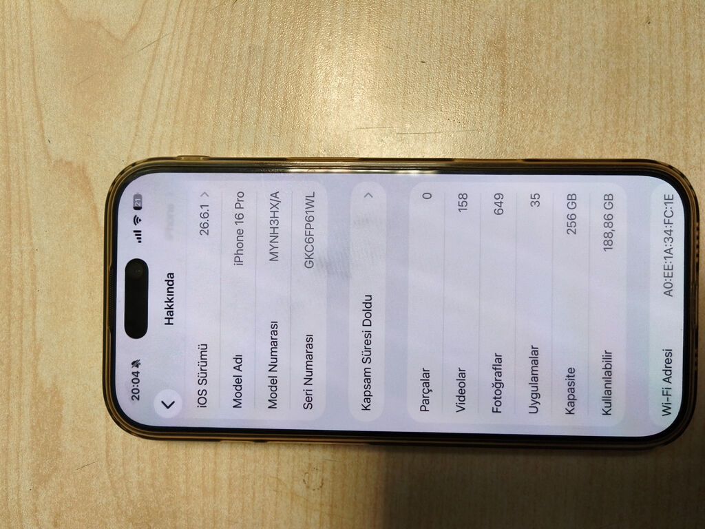 IPhone 16 Pro, 256 GB, Matte Space Gray, Face ID — Apple iPhone, Bakı (4)