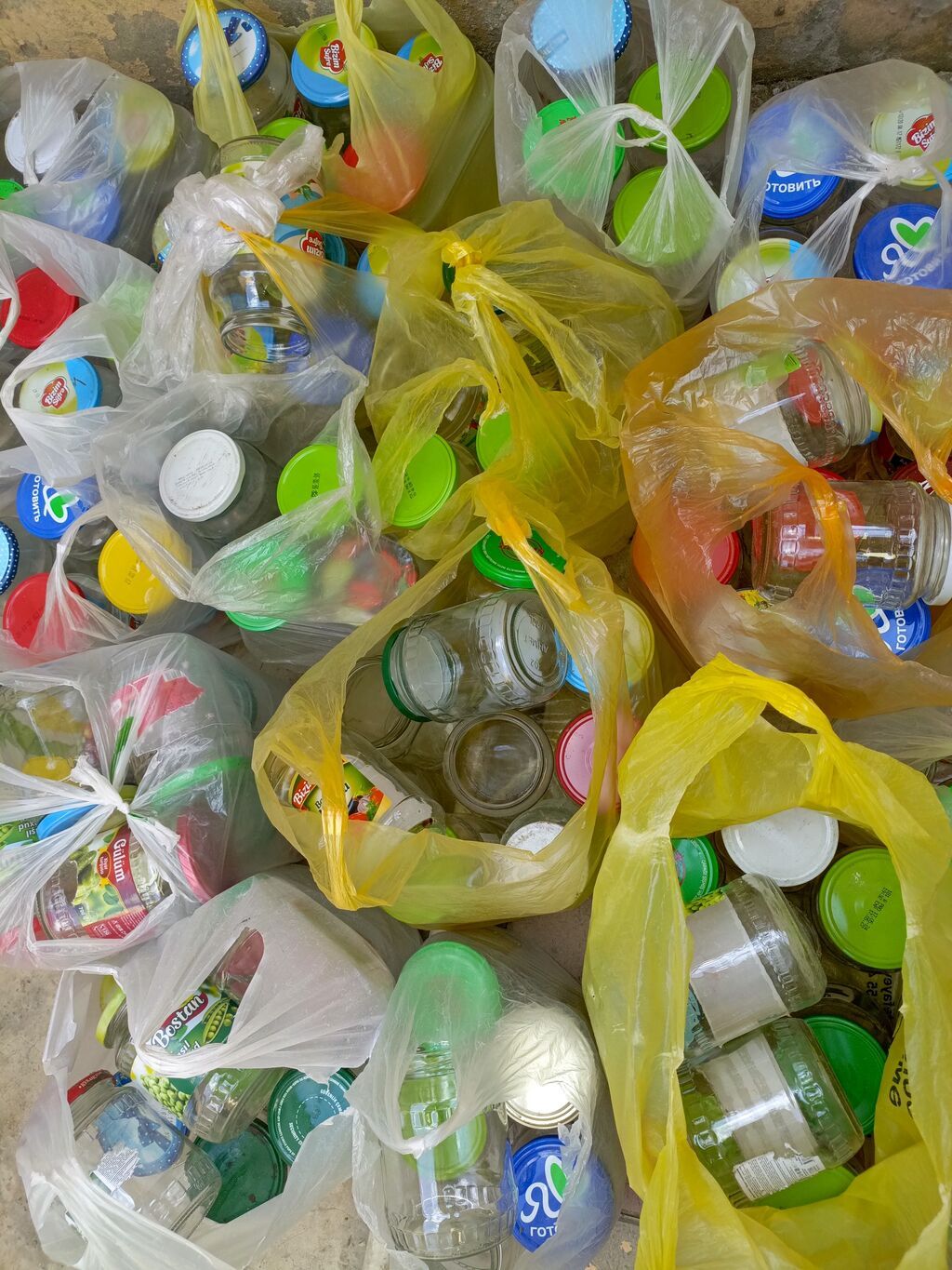 Şüşə bankalar dəsti 100 ədədi,bir ədədi 10qəpik - Material: qalın — Konservasiya malları, Bakı (7)