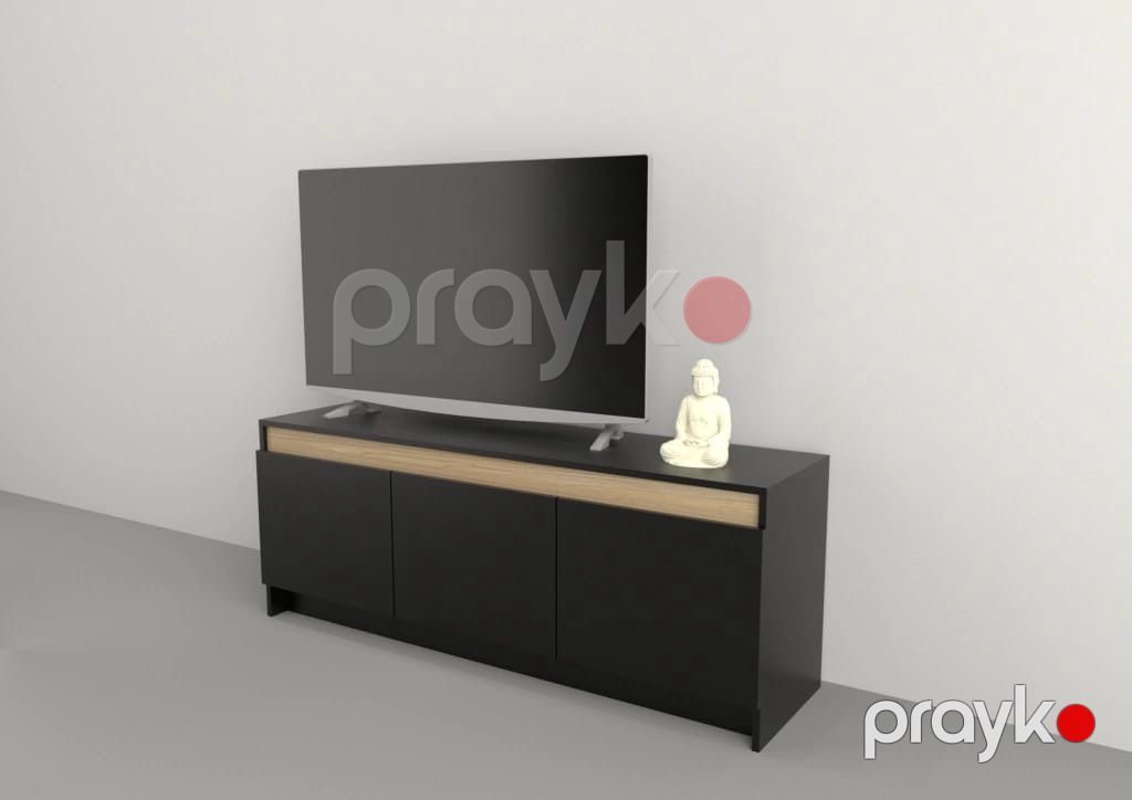 Tv üçün tumba 13900470, LDSP/laminat, qara, 30x60x180 sm — Mallar, Bakı (2)