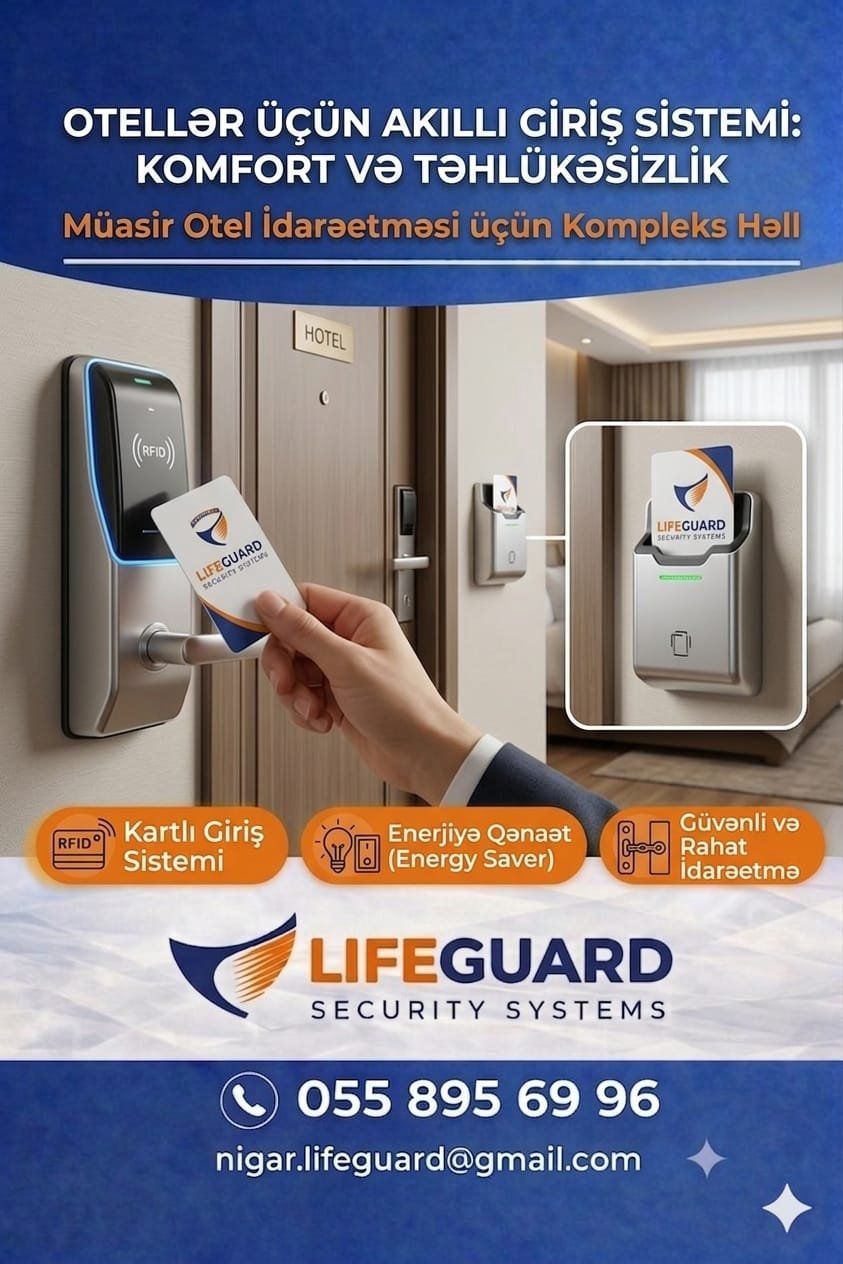 Otel Kart-Kilid və Enerji İdarəetmə Sistemi 055 895 69 96 — Mallar, Bakı