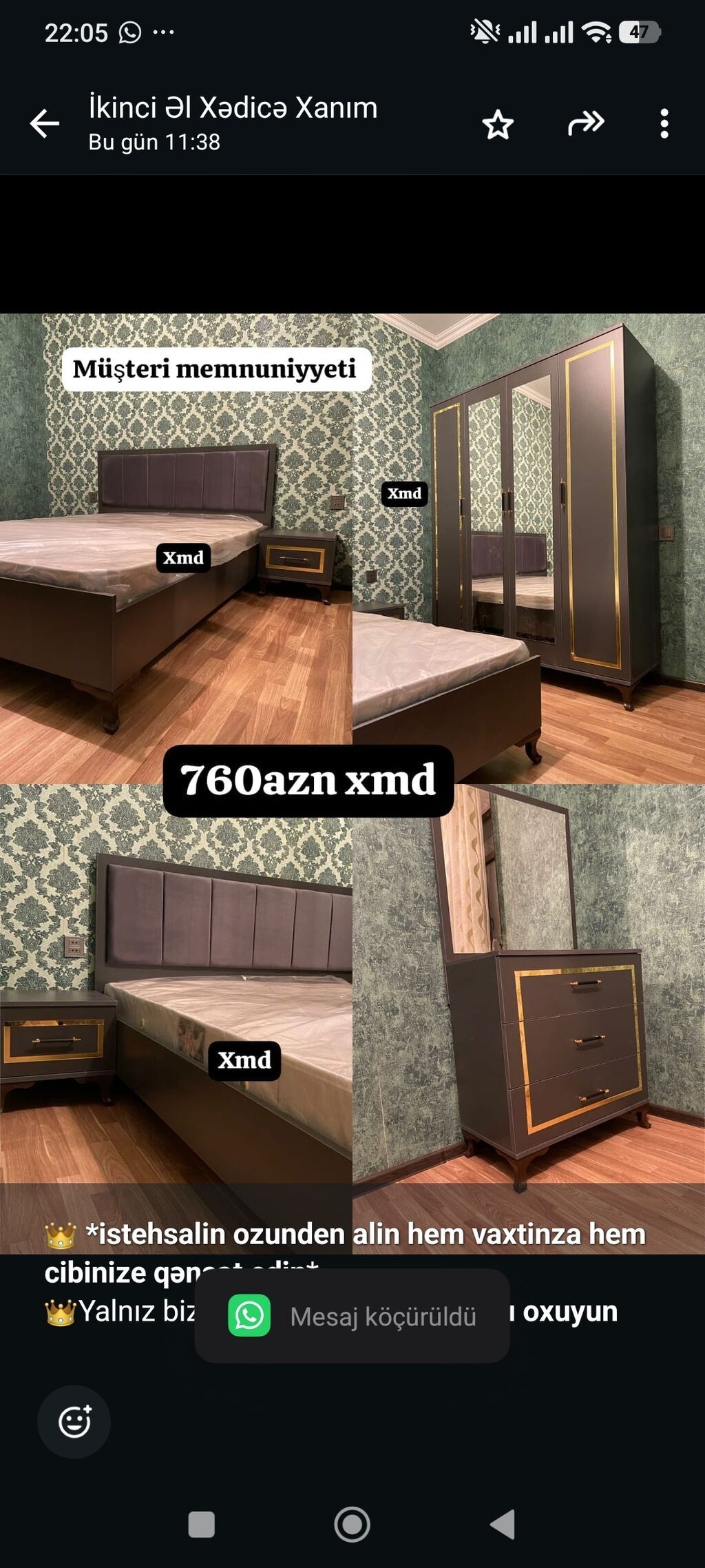 istehsalin ozunden alin hem vaxtinza hem cibinize qənaət edin — Yataq otağı mobilya dəstləri, Bakı