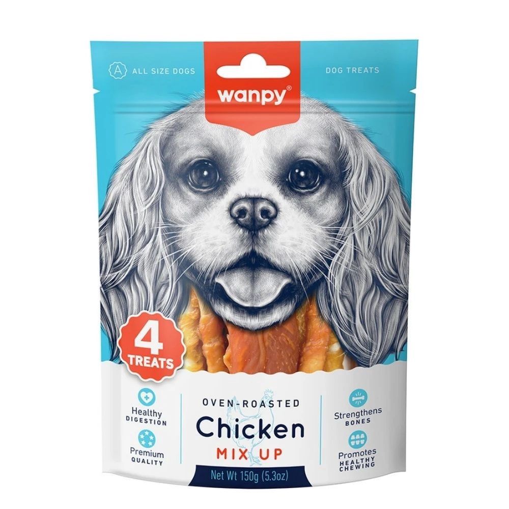 İtlər üçün sümük Wanpy Oven-Roasted Chicken Mix Up, 150 q — Mallar, Bakı
