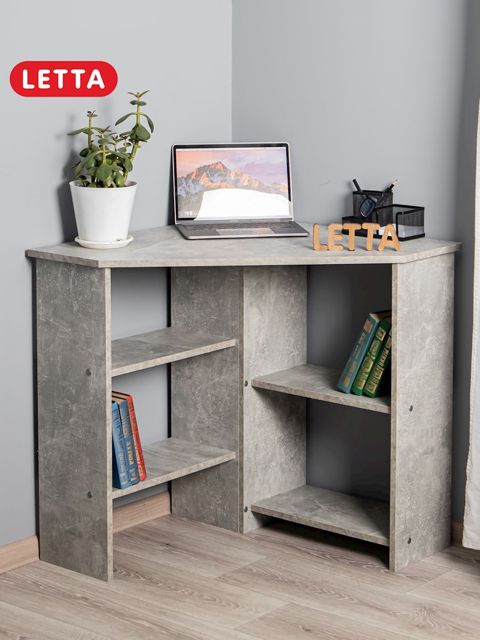 Yazı masası Letta Beton, 75х75х75 sm, Ldsp, boz — Bakı