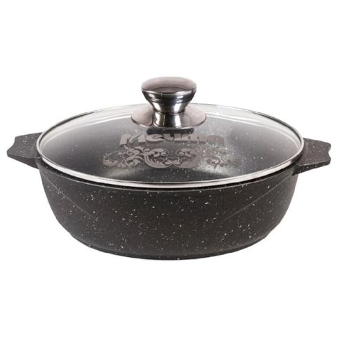 Manqal "Мечта Гранит" 34802, 4 l, alüminium, qapaqlı, iki tutacaqlı, qara — Bakı