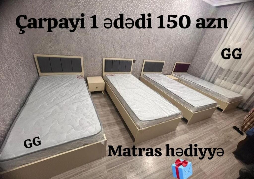 Tək nəfərlik çarpayı - Ölçü: standart tək nəfərlik - Material — Yataqlar, Bakı (3)