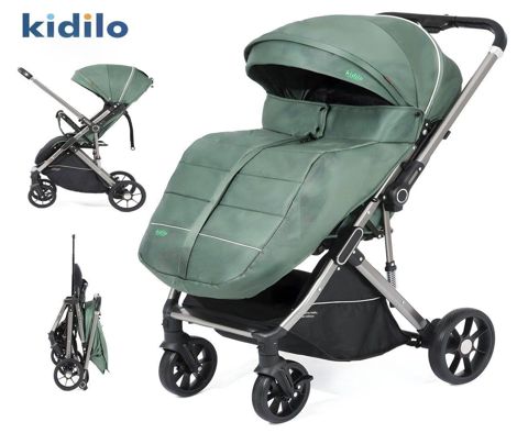 Uşaq arabası Kidilo BB-770018, qatlanan, 2 yönlü tutacaq, tənzimlənən sükan və kanop, uzanmış arxalıq, 4 təkər, saxlama çantası, 0-36 ay - BB-770018 — Bakı