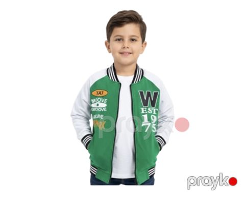 Oğlanlar üçün bomber 22639417, yaşıl, pambıq, ölçü 12 yaş — Bakı