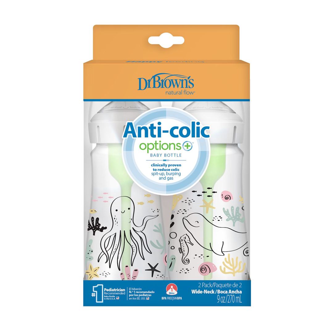 Qidalanma üçün qab dəsti Dr.Brown's Anti-colic Options+, enli boru ilə, 2 x 270 ml — Mallar, Bakı (2)