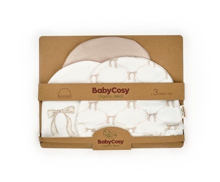 Yenidoğulanlar üçün papaq dəsti BabyCosy, qız uşağı üçün, pambıq, 3 əd — Mallar, Bakı