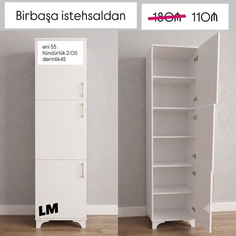 Bir qapılı dolablar təmiz laminatla Qiymət 110₼ Təhvil qısa — Bakı