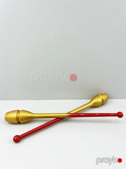 Bədii gimnastika üçün gürz, qırmızı/qızılı, 35 sm — Bakı