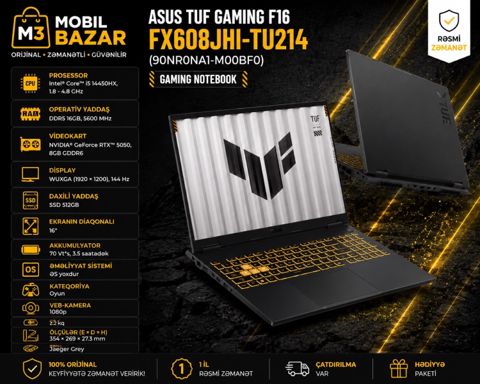 Asus tuf FX608JHI-TU214 (90NR0NA1-M00BF0) — Bakı