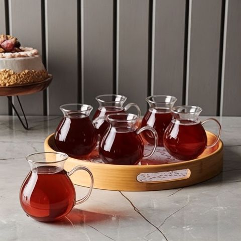 Armudu stəkan dəsti 4273, şüşə, şəffaf, 150 ml, 6 əd — Bakı