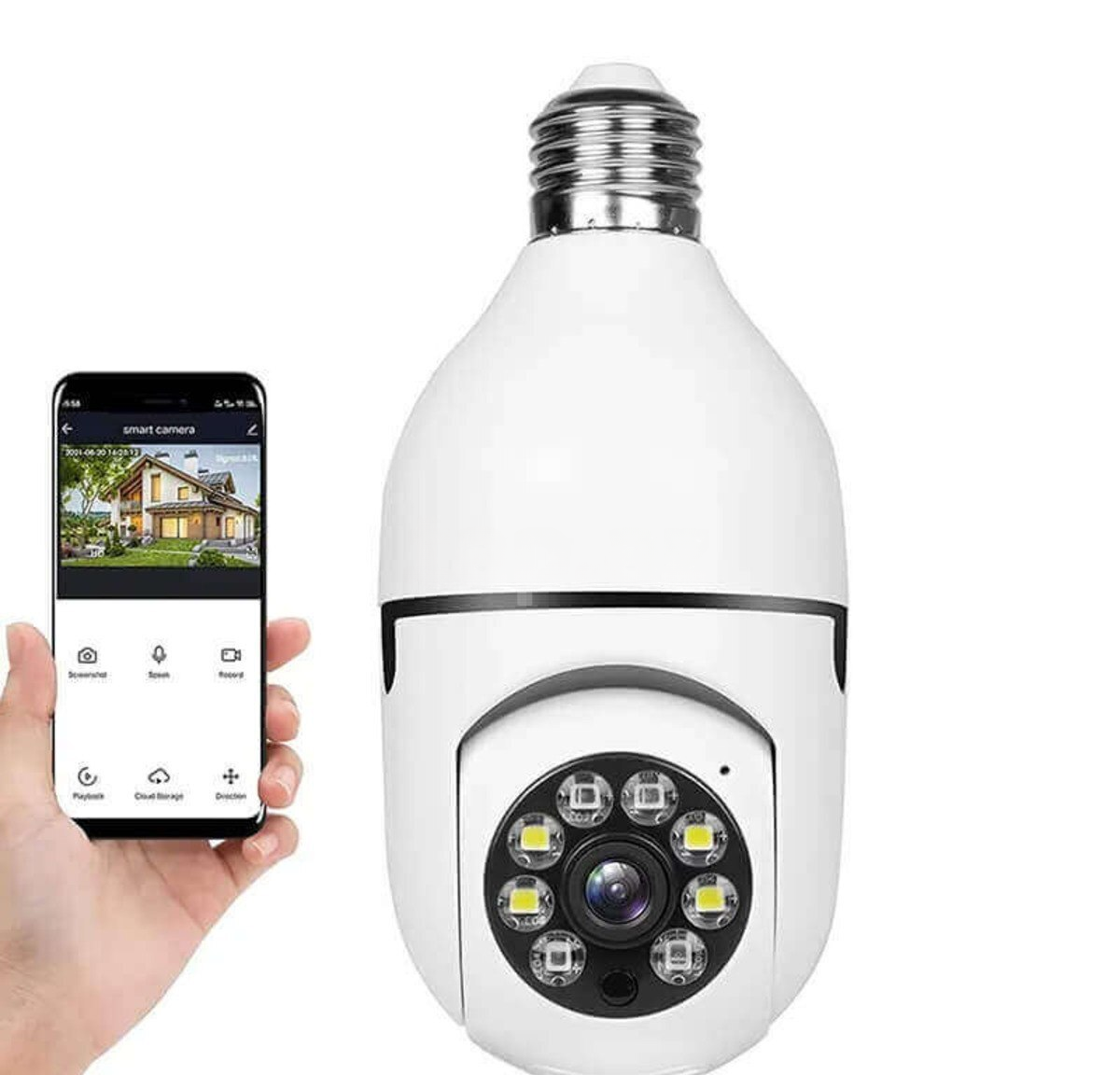 Smart WiFi kamera V380 360° E27 — Videomüşahidə kameraları