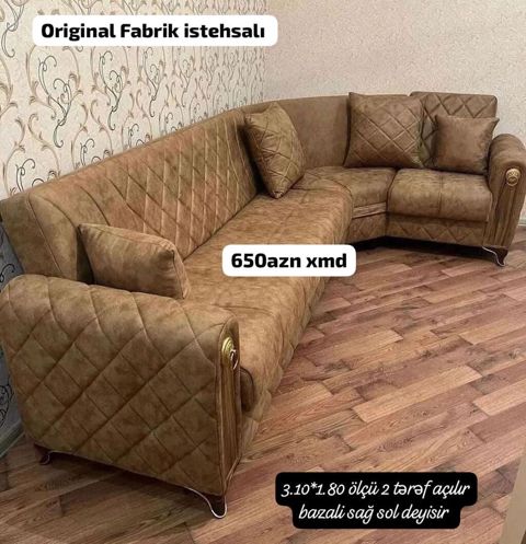 Künc divan – Original fabrik istehsalı - Ölçü: 3.10 m x 1.80 m - İki — Yumşaq mebel