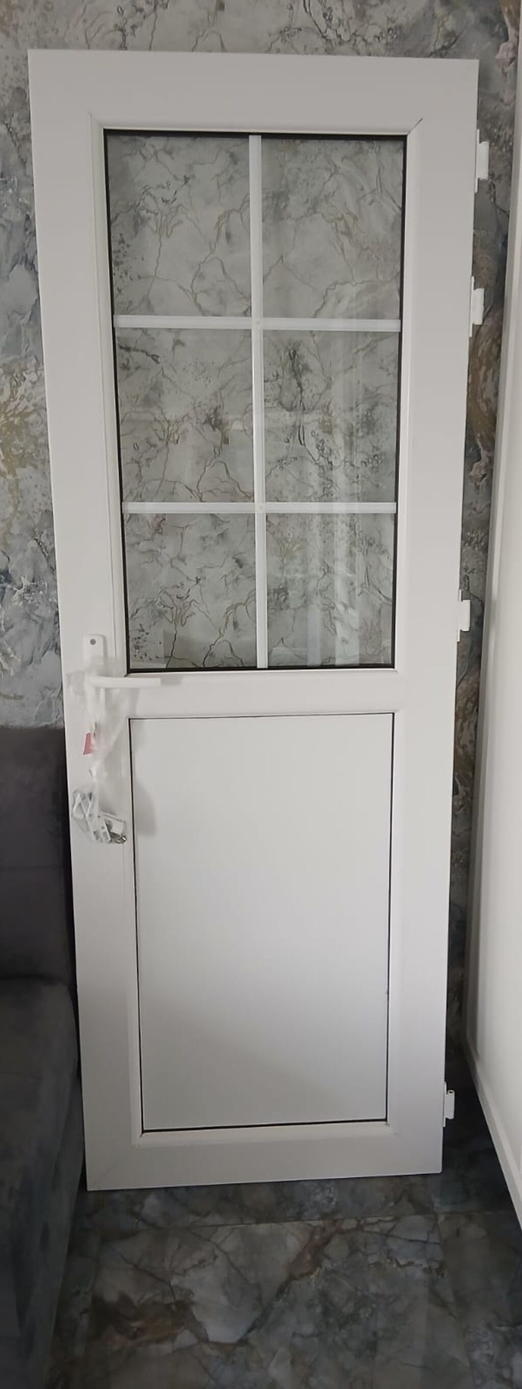Ağ rəngli PVC balkon/qapı sistemi - Material: möhkəm PVC profil — Pəncərələr, qapılar, balkonlar, Sumqayıt