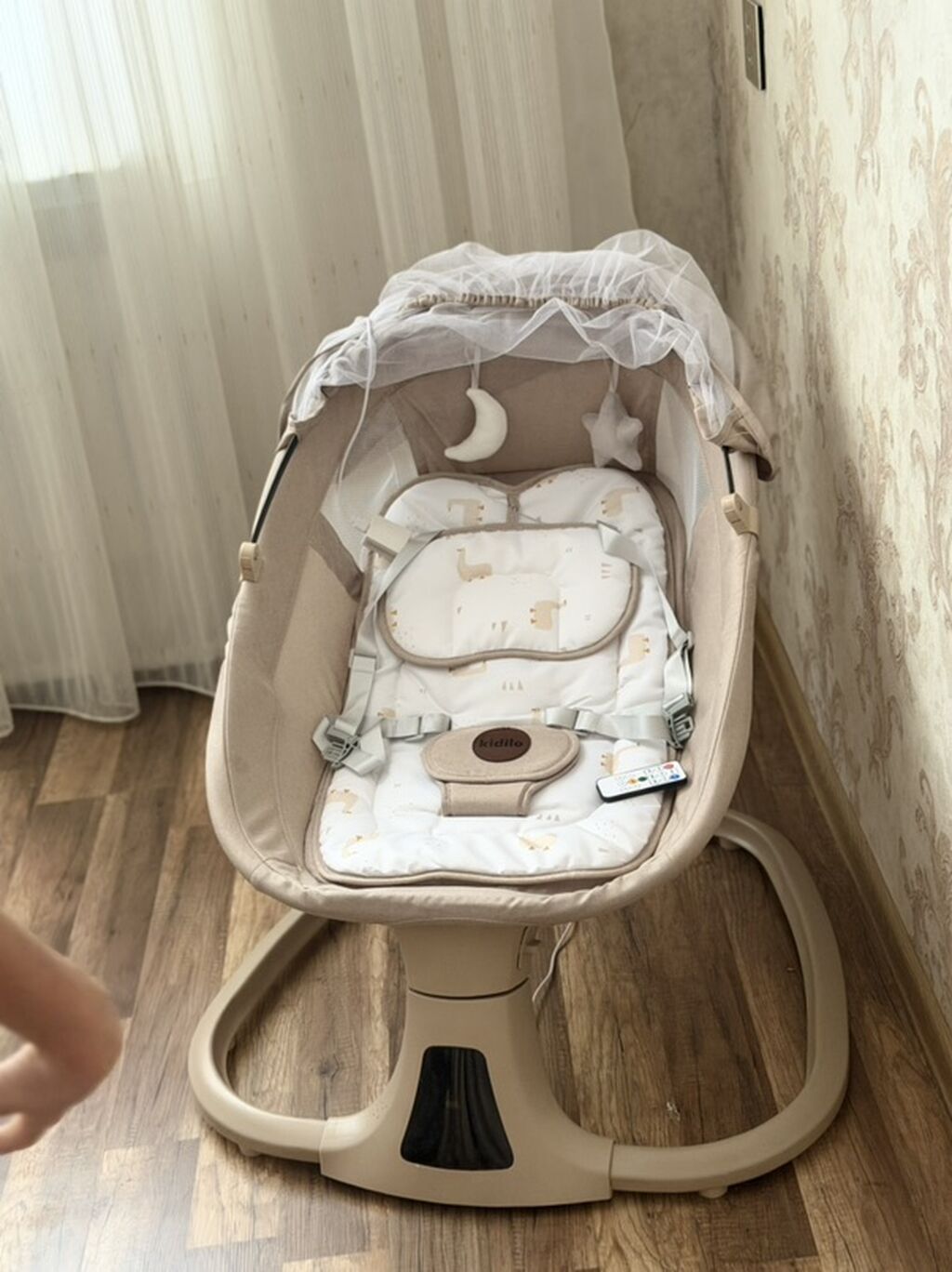 Uşaq üçün elektrikli beşik/swing kreslosu – Kidilo - Rəng: bej — Bəşikləri, Bakı (2)