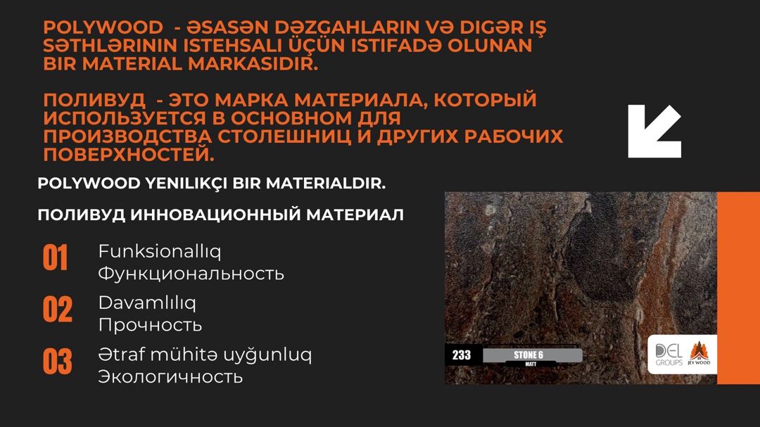 Polywood yeni nəsil dəzgahlar üçün material — Təmir və inşaat, Bakı