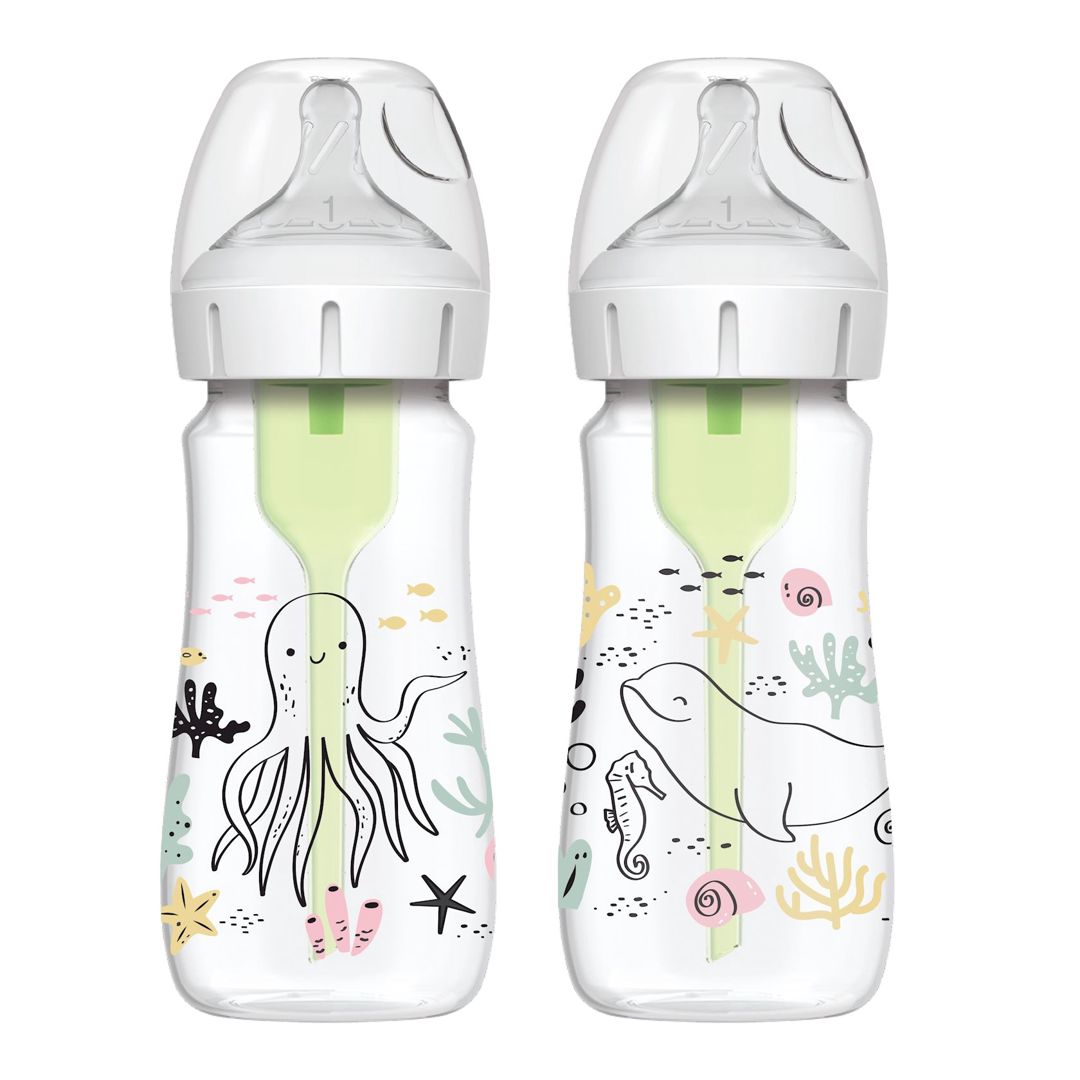 Qidalanma üçün qab dəsti Dr.Brown's Anti-colic Options+, enli boru ilə, 2 x 270 ml — Mallar, Bakı