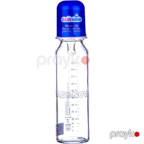 Qidalanma üçün qab Baby Nova, 0-24 ay, dairəvi silikon əmzik ilə, 250 ml, göy — Bakı