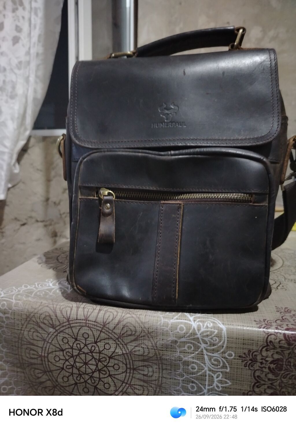Hunerpaul brendi kişi/unikal stil üçün çiyin çantası. - Material — Çantalar, çamadanlar, cüzdanlar, Bakı (3)