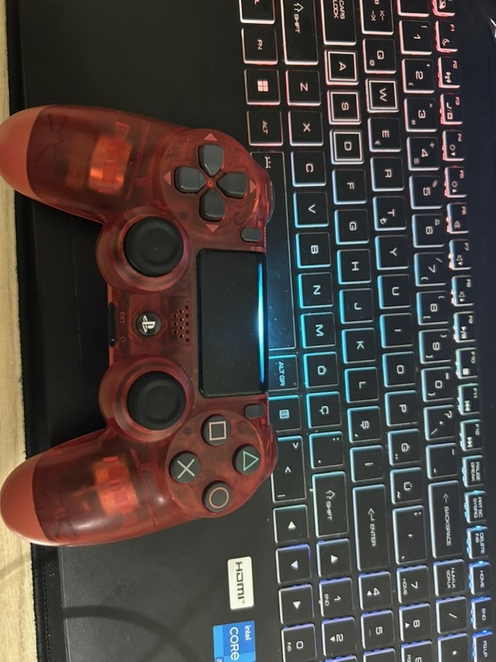Məhsul: Sony PlayStation DualShock 4 (DS4) oyun pultu – şəffaf qırmızı — Aksesuarlar, Sumqayıt (2)