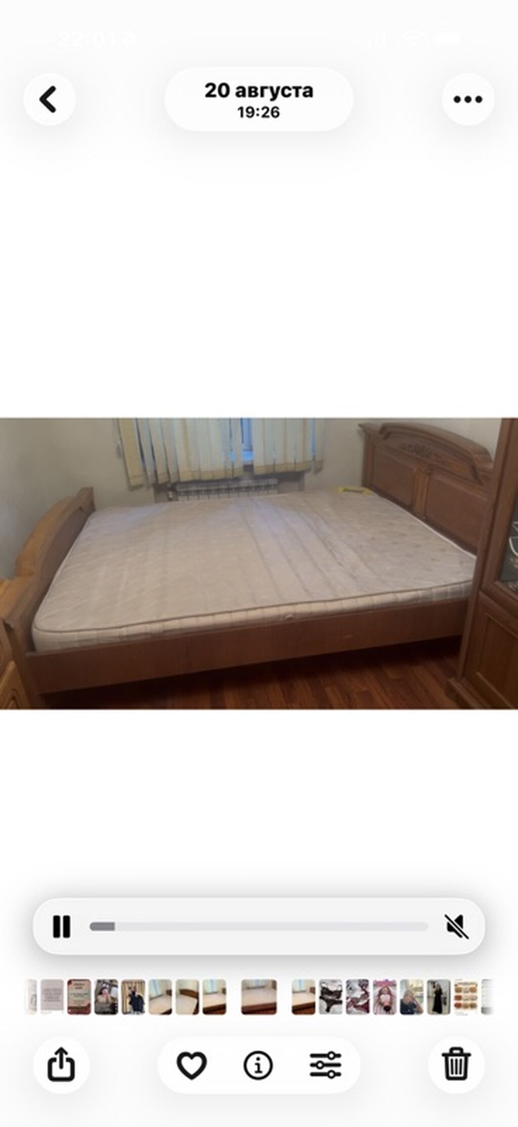 Matrasli taxt - Material: massiv ağac (təbii ağac teksturası, klassik — Yataq otağı mobilya dəstləri, Bakı (6)