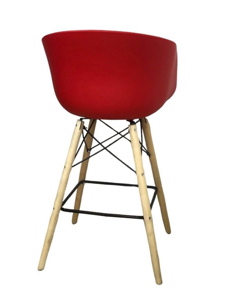 Bar stulu Dorsa Eiffel, qırmızı, ağac/dəmir/plastik, 59x97x56 sm, maksimal yüklənmə 180 kq, oturacaq hündürlüyü 64 sm - Delgroup425 — Mallar, Bakı (3)
